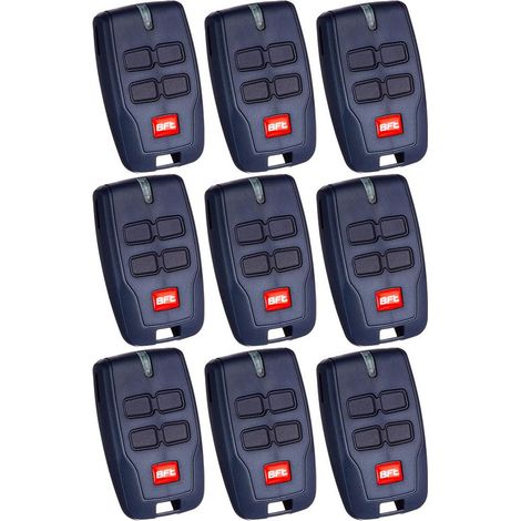 Lot de 9 télécommandes de porte de garage BFT 4 canaux pour portail électrique BFT Mitto 2, 4 boutons, 12 V, 433 MHz