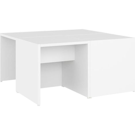 Tables basses 4 pcs Blanc 33x33x33 cm Aggloméré (1/5)