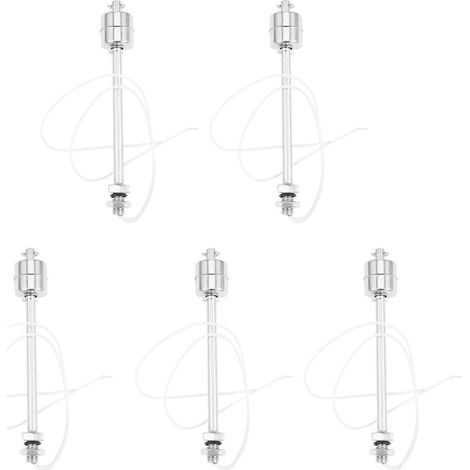 Lot de 5 interrupteurs à flotteur en acier inoxydable de 150 mm pour réservoir de liquide, capteur de niveau d'eau 220 V (1/5)