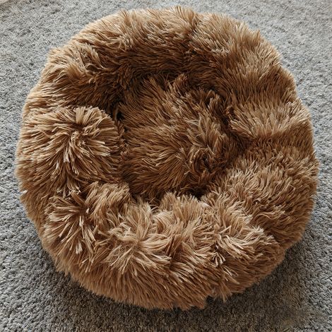 Extra großes, rundes Hunde-/Katzenbett (70 cm Durchmesser) – wasserdichtes Oxford-Gewebe – Wohnbereich – 70 x 70 cm – grau (1/5)