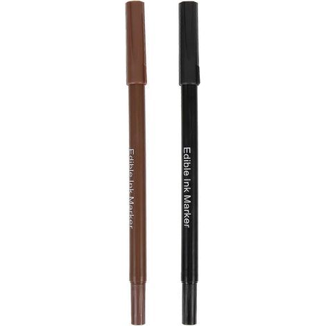 Lot de 2 feutres alimentaires comestibles pour la décoration de biscuits et la pâtisserie.-19.00X1.00X1.00CM-Black Light Brown (1/4)