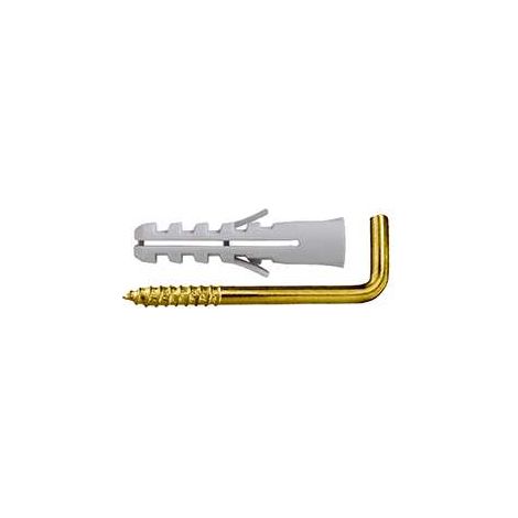 Tasselli in nylon Diam. 4 x 20 senza collarino con gancio appendiquadri 2,5 x 32 - 80 pz.