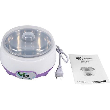 Yaourtière automatique 1L avec revêtement en acier inoxydable, récipient pour yaourt maison (violet) (1/4)