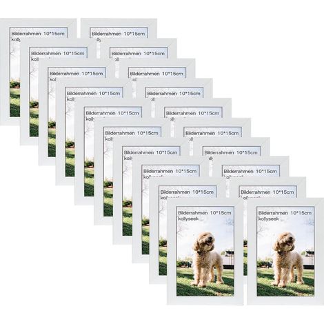 Bilderrahmen 20er Set 10x15cm MDF Acrylglas reinweiß-20set 10x15cm (1/5)