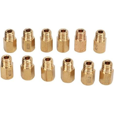 Satz mit 12 sechseckigen Hauptdüsen aus Messing für Mikuni VM TM TMX 210-320 Vergaser (1/3)