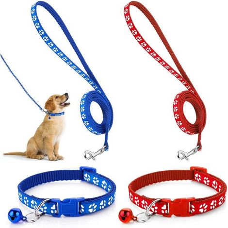 Filiyano-Ensemble collier et laisse pour chien/chat - 1 ensemble, réglable, à dégagement rapide - Convient aux chiots et chatons (1/5)