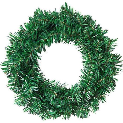 Couronne artificielle verte, décoration murale saisonnière pour la maison, couronne de 40 cm (1/5)