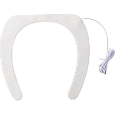 Couverture de Siège de Toilette en Mousse à Mémoire, Lavable et Chauffant (Blanc) (1/4)