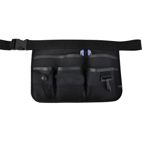 Ceinture de jardinier noire, poche porte-outils réglable, ceinture utilitaire robuste pour bricolage et jardinage, sans outils inclus, taille adulte, résistante et pratique (1/4)