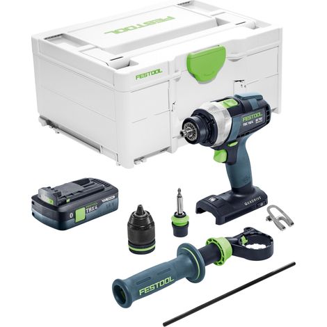Taladro atornillador a batería Festool TDC 18/4-Basic 18 V 75 Nm sin escobillas + 1 batería de 4,0 Ah + Systainer - sin cargador