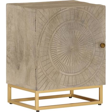 Nachttisch 40x30x50 cm Massivholz Mango und Eisen