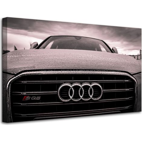 Lienzo impreso con diseño de coche Audi juvenil, 80x50 cm.