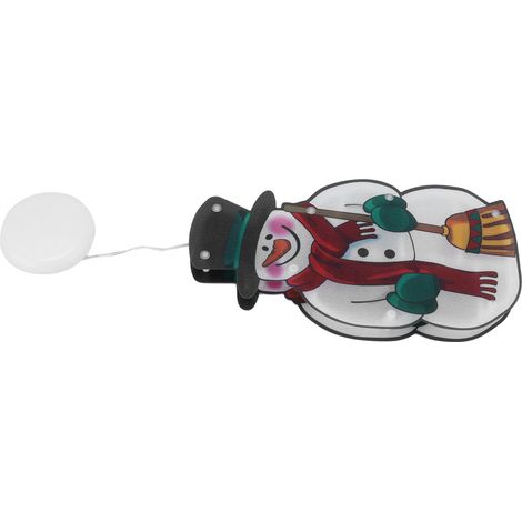 Décoration lumineuse de Noël bonhomme de neige, lampe LED à suspendre à la fenêtre avec ventouse pour créer une ambiance festive (1/5)