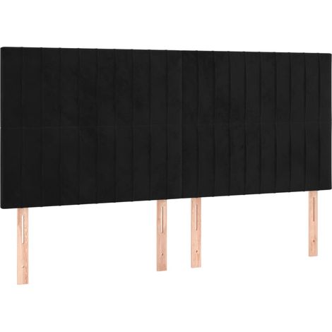 Maison Exclusive - Testiera Nera 200x5x118/128 cm Velluto