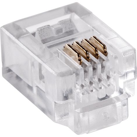 Connecteur téléphonique RJ11 6 broches/4 broches - Lot de 100 - Connecteur standard - Connexion téléphonique - Conforme CE (1/5)