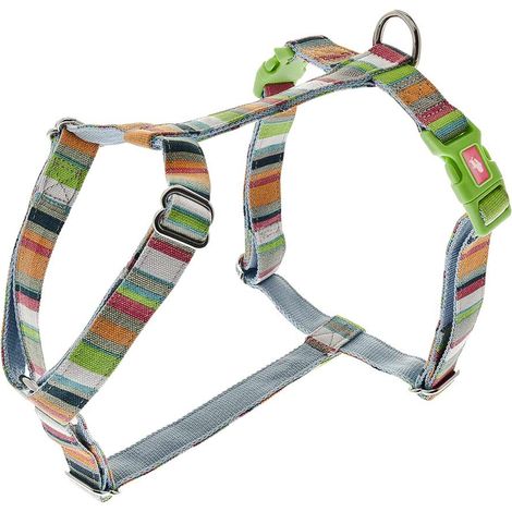 Spessore 1,5 cm Pettorina: Pettorina per cani in nylon regolabile a otto con imbottitura in neoprene fantasia arcobaleno