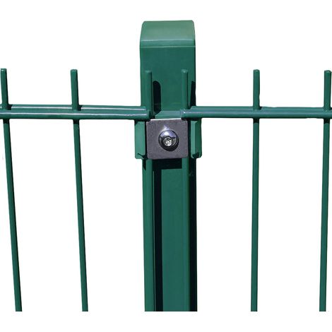 HOME DELUXE Doppelstabmattenzaun Pfosten MORATA H: 250 cm Anthrazit Gartenzaun Mattenzaun