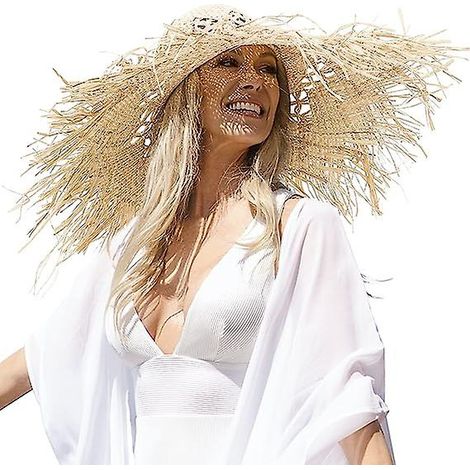 Chapeau de soleil en paille pour femme - Style souple idéal pour la plage, les voyages et le jardinage en été (1/5)