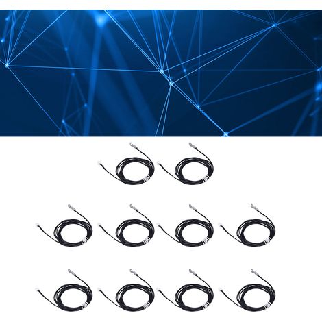 10 unités par paquet, cosse ronde de 2 m de long, connecteur à bornes pressé à froid, capteur de température à thermistance NTC, 50K B3950 (1/5)