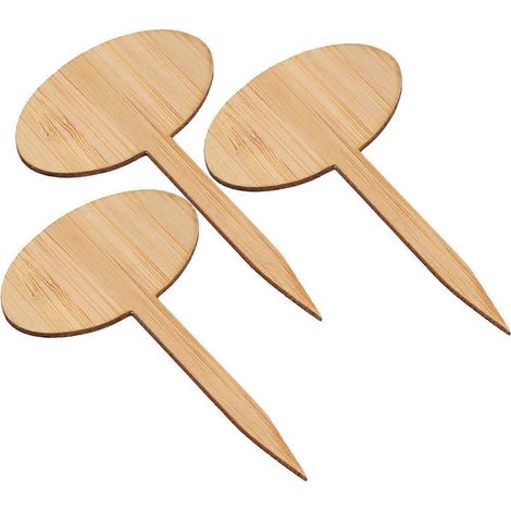 Étiquette décorative en bambou brun clair (lot de 20) pour jardin (1/5)