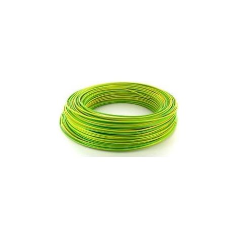 100m de fil 10mm² vert-jaune rigide câble H07V-R (1225220)