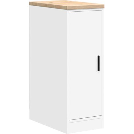 Maison Exclusive - Armadietto da Garage Bianco 30x51x85 cm Legno Massello di Pino
