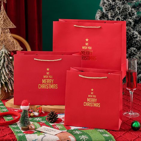Sachets cadeaux de Noël avec cordon de serrage, lot de 6, sachets pour emballer les friandises de Noël, sachets cadeaux pour les fêtes de Noël, sachets à bonbons avec nœuds