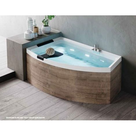 Baignoire d'angle acrylique NOVELLINI DIVINA O 165x98 cm-Blanc-Gauche-Blanc-98 -- (1/5)