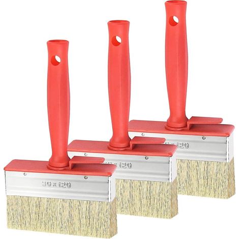 Pinceau De Clôture Pinceau Plat 30 x 120 mm Pinceaux De Peinture avec Poignée en Plastique Pinceau Lasure pour Terrasse Abri De Clôture Abri De Jardin Et Clôture pour Bois 3 PCS (1/5)