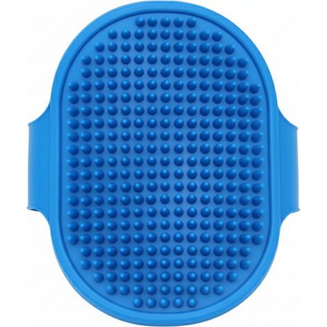 Brosse de massage en silicone pour le bain des animaux, gant de toilettage en caoutchouc pour le bain des chiens et des chats, bleu
