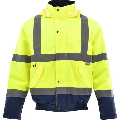 Chaqueta de trabajo corta aislante 24H Roadman Winter Sara M, color amarillo reflectante-azul marino (1/2)