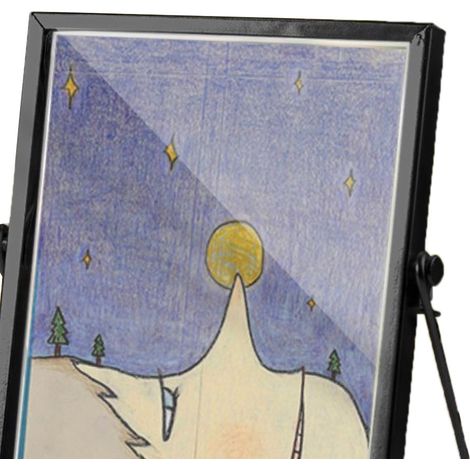 Cadre Photo Décoratif Acrylique 14,5x19,5 cm Motif Enfant Dessin Animé Imperméable Ornement Bureau Métal Noir CBS1336 (1/4)