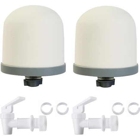 2 Filtre à dôme, 2 Robinet, Céramique diatomite, Plastique sans BPA, Pour seau eau domestique (1/5)