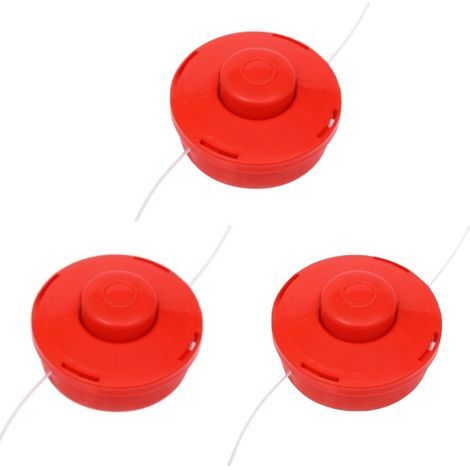 Universal Brushcutter Heads M10 x 1.25, for Garden Petrol Brushcutters (3 Pieces) - Red