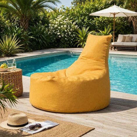 Pouf extérieur jaune avec dossier ARTA (1/5)