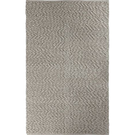 Tapis beige laine et coton douceur naturelle pour salon cosy - beige naturel texturé (1/5)