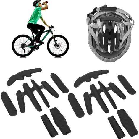 2 Kits de Rembourrage de Casque avec Éponge Thermo-Collante et Bandes Velcro pour VTT ou Vélo Électrique Taille Unique Noir (1/5)