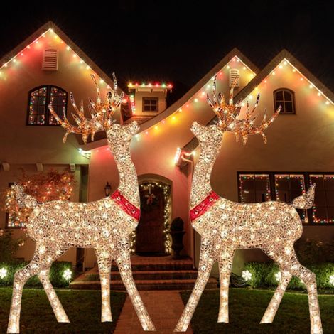 Renne Éclairée - Traîneau De Noël Décor Extérieur Pour Jardin - Décoration Hivernale - 1 Pièce