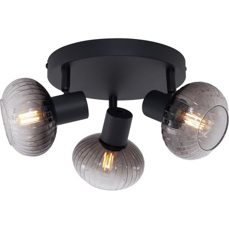 QAZQA Faretto teddy - Moderno - Metallo,Vetro - Nero - Tondo Max. 3 x Watt (1/5)