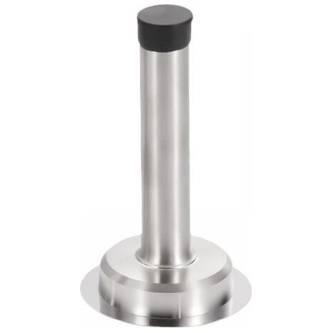 Set di 2 fermaporta da parete in acciaio inox, 12 cm, con paracolpi in gomma