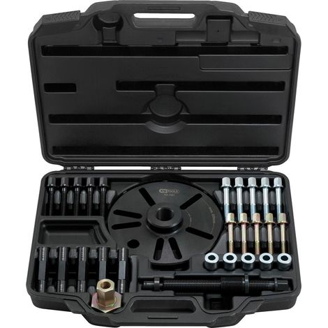 Kstools – Extracteur universel pour moyeu de véhicule – 28 pièces – Acier spécial – Compatible avec pas de 5 + 6 – Pour disques de frein et roulements (1/2)