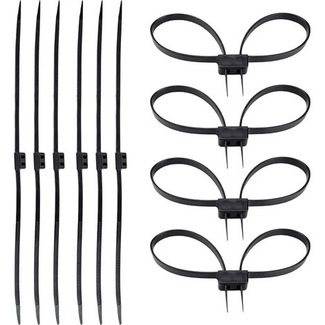 Scratch Cable10 Pièces 700mm × 12mm Menottes de Câble à Double Verrouillage, Serre-Câbles Noirs, Serre Cable pour les Ateliers, Ia Gestion des Câbles, le Jardinage et le Bricolage