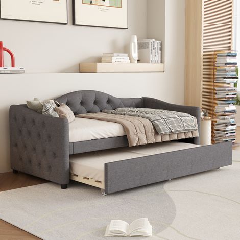 Cama nido individual con cama extra gris OKMYHOME (1/5)