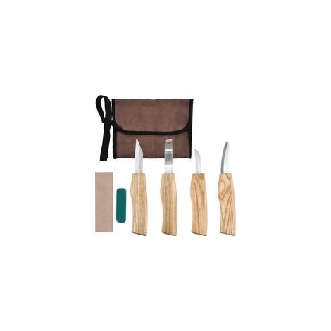 Set di 7 utensili per intaglio del legno, tra cui coltelli da falegnameria artigianali, adatti per progetti fai-da-te. - Crezuo