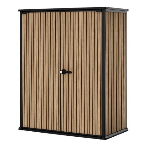 Keter – Armoire de jardin en résine 1400L – Dimensions 140x73,6x170,4 cm – Charnières métalliques à ouverture 110° – Résistante aux intempéries et UV (1/5)