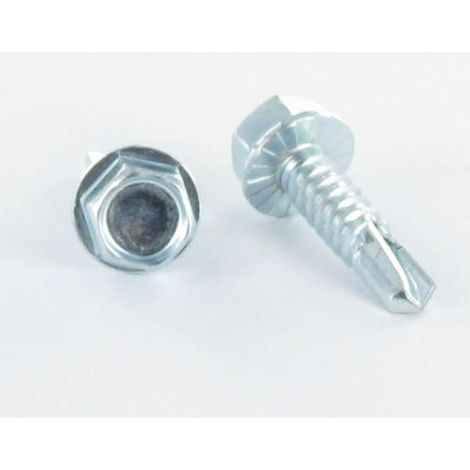 Vis autoperceuse Tête hexagonale TH 6.3X25 Filet tôle Acier zingué - 10 pièces