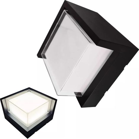 Applique LED 15W Esterno/Interno Nero, 1500 Lumen, IP65 Quadrato 15W - 4000k