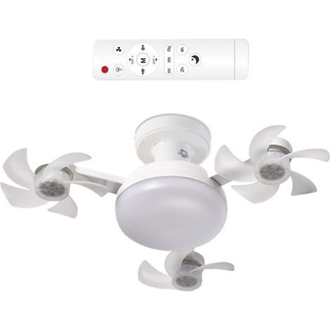 Ventilateur de Plafond Bas Profil E27 - Luminaire Réglable, Refroidissement Silencieux pour Terrasse ou Porche (1/5)
