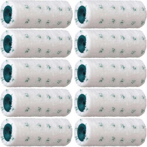 Petit rouleau peinture microfibre tissée 100mm – Poils 12mm – Finition velours pour murs et plafonds – Lot de 10 unités – Rota - MICROSTAR12