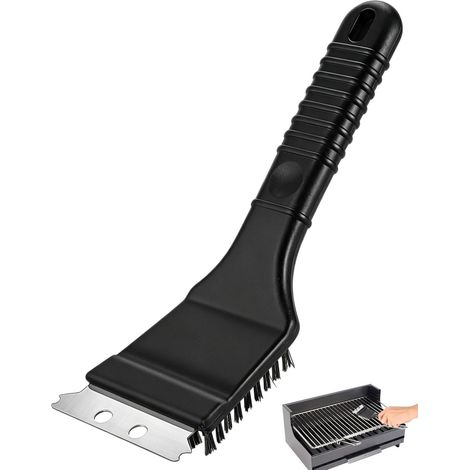 Brosse de Nettoyage 2 en 1 pour Grille de Barbecue avec Grattoir en Acier Inoxydable, Brosse Métallique Lourde pour Nettoyage Profond, Outil de Nettoyage pour Grilles de Plancha (1/5)